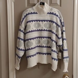 NWT A.N.A MOCK NECK SNOWFLAKE BOXY PULLOVER SIZE 2X